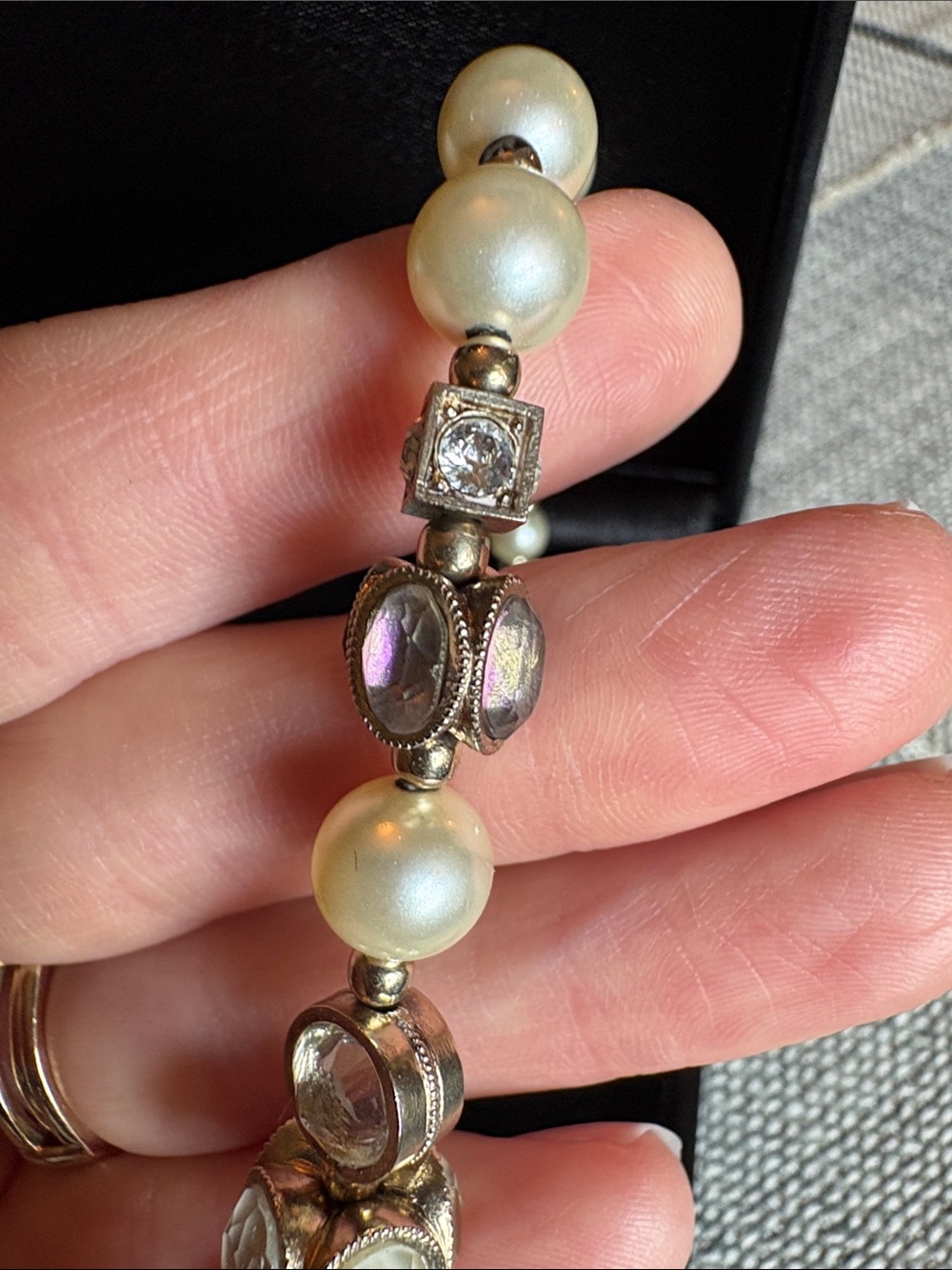 Authentic Chanel vintage Pearl and Crystal Multi-stone Necklace - Picture 16 of 16